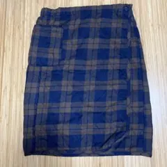 栗原はるみ　ホームウェア　巻きスカート　ネイビー系