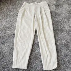 ホワイト ストライプ カジュアルパンツ
