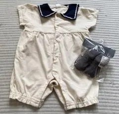 cottoli⭐︎size80 セーラーロンパース⭐︎新品未開封靴下付き⭐︎男女兼用