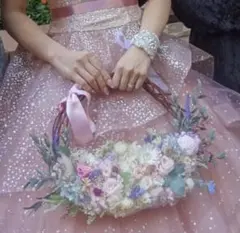 ウェディングブーケ　リースブーケ　ブートニア付き