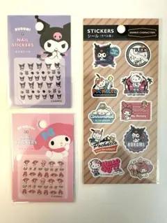【セリア】サンリオ　ネイルシール　マイメロクロミ　ラベル風シール