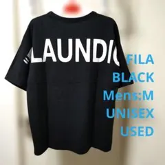 FILA フィラ★半袖Tシャツ バックプリント ブラック メンズMのサムネイル