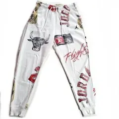 JORDAN Brooklyn NIKE 白 スウェット ズボン　ペイント　総柄