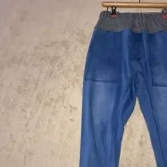 セブンブリッジ サルエルパンツ M ブルー×グレー ウエストゴム カジュアル