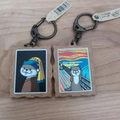 アニマル世界の名画キーホルダー　カワウソ