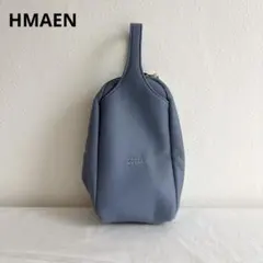 【27】美品 HMAEN ブレスバッグWILL ブルーグレー 牛皮 ユニセックスのサムネイル