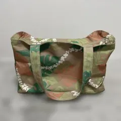 ハワイアン　モンステラ　プルメリア　レイ　大容量　トートバッグ