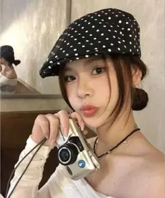 水玉模様キャスケット