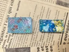 ハンドメイド　池と海を切り取ったオブジェ