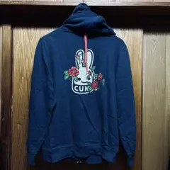 CUNE ウサギと花のプリントパーカー L