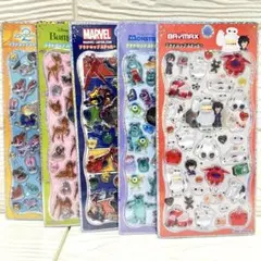 【正規品】プチドロップステッカー　ディズニー　マーベル　5種　まとめ売り