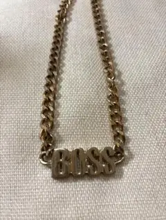 BOSS ロゴ チェーンネックレス ゴールドカラー