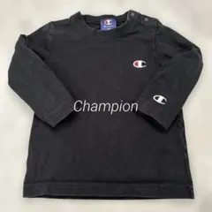 【Champion】 95 チャンピオン ロゴ入りカットソー 黒 薄手