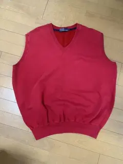 ラルフローレン ニットベスト 赤 POLO