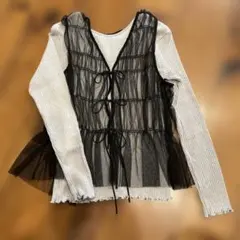 ページボーイ　チュールフロントリボン ベスト