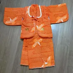 6J701 七五三 3歳 女児 被布 鶴 赤 - メルカリ