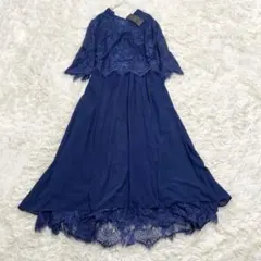新品✨️ POUR VOUS ロングワンピース レース ボウタイ ネイビー 2XLのサムネイル