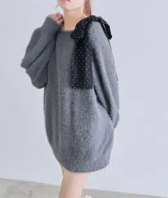 OLIVE des OLIVE オリーブデオリーブ リボン ニット ワンピース