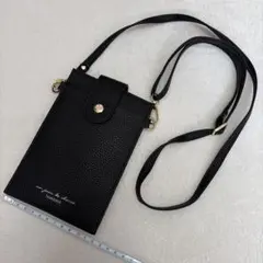 【新品・未使用】スマホショルダーバッグ 黒 合皮 おしゃれ