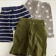 トップバリュー 西松屋 キッズ 70〜80サイズ パンツ3点セット ドット