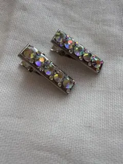 大小クリスタル風クリップ《ハンドメイド》