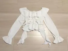 Heather（ヘザー）　フリルカットソー　ホワイト