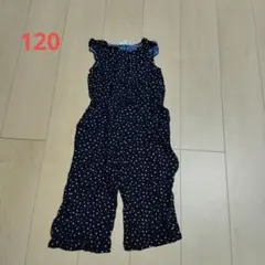 3can4on ネイビードット柄オーバーオール 120