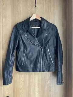 ブラック レザー ライダースジャケット M
