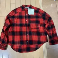 basque BLANC チェック柄 長袖シャツ　パールボタン