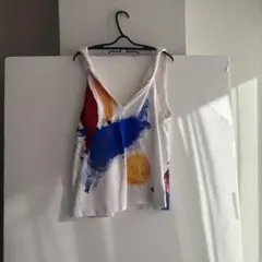 アートプリント ノースリーブTシャツとパンツセット