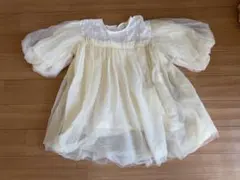 クリーム色 フリル付きワンピース 90/95