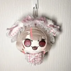 ①にじまるっと　ぬいぐるみ用 着せ替え服 ピンク チェック リボン　うさぎ