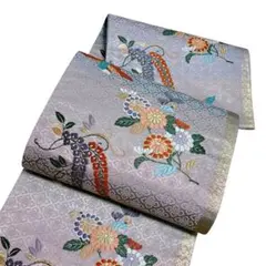 A 2袋帯 六通柄 金糸　唐織　鳳凰 花柄 正絹 着物