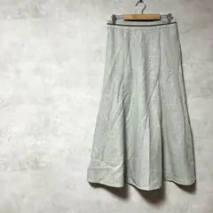 イディット　大きいサイズ　フレアスカート　ロング　グレー　ウエストゴム　春夏秋のサムネイル