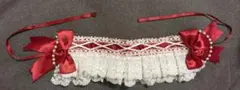フリル赤りぼん　ヘッドドレス