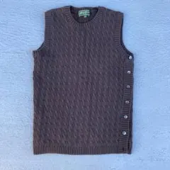 90s Eddie Bauer ニット　ベスト　ケーブル編み　ブラウン　古着