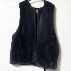 アンドミー フェイクファーベスト チャコールグレー M ダークグレー