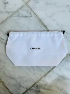 CHANEL 巾着袋 ホワイト キャンバス