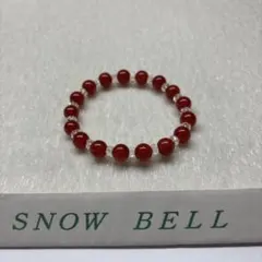 レッドアゲート　水晶（平）ブレスレットNo.103
