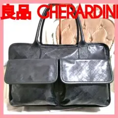 【良品】ゲラルディーニGHERARDINI肩掛けトートバッグ ソフティ黒 現行品