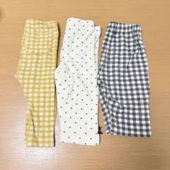 3枚まとめ売り　UNIQLO チェックパンツ　ドットさくらんぼ七部丈　保育園