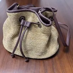 ショルダーバッグ　かごバッグ　巾着