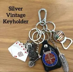 キーホルダー　キーリング　カラビナ　アメカジ ヴィンテージ　シルバー ストリート