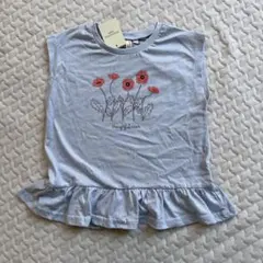 SamanthaMos2 裾フリルお花プリントTシャツ　120