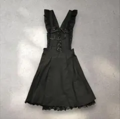 Secret Honey ジャンパースカート 黒 フリル レース ゴスロリ