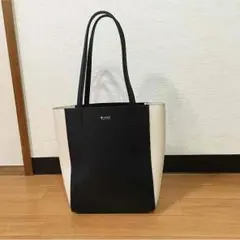 ラシット、バイカラーのレザートートバッグ