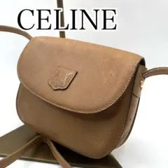 CELINE ブラウン　レザー　ショルダーバッグ　ヴィンテージ