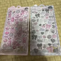 正規品　ボンボンドロップシール　ふわふわドロップシール　しろくろ　バレエコア