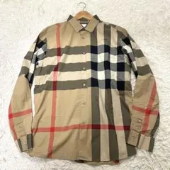 【人気モデル】BURBERRY メガチェック 長袖シャツ ブラウン　XL