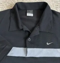 NIKE GOLF ブラック×グレーライン SPHERE DRY M ロゴ刺繍